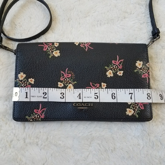 COACH Foldover Crossbody Clutch With Floral Bow Print - Picture 5 of 11